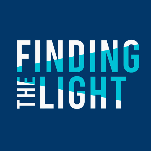 Finding the Light logo on navy